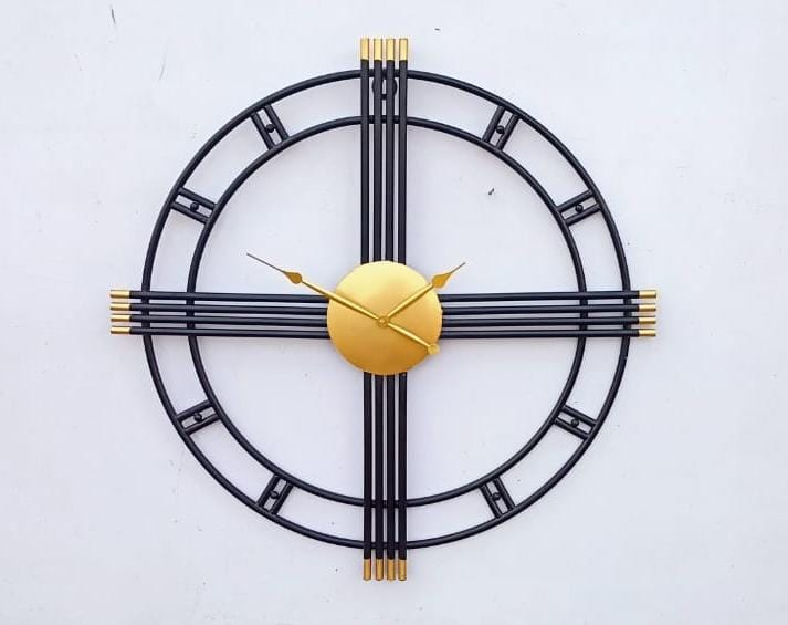 Golden Black Clock 24*24
