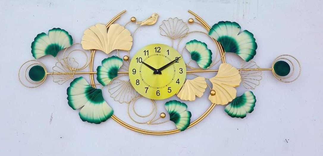 Golden Ginkgo Clock 48*2*22-V Home Decor