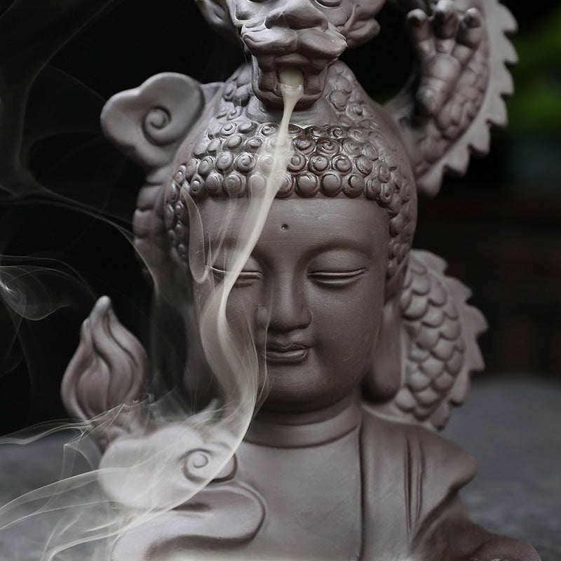 Purple Sand Buddha Reverse Flow Ceramic Aromatherapy Furnace