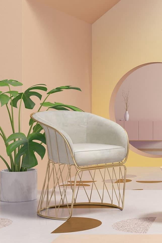 Stainless Steel White Chair 20*18*32-V Home Decor