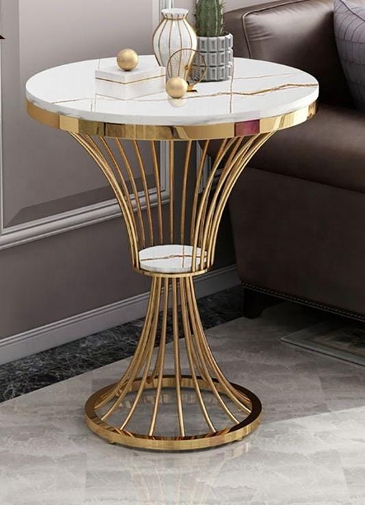 Stainless Steel Glasss Shape Side Table 16*16*24-V Home Decor