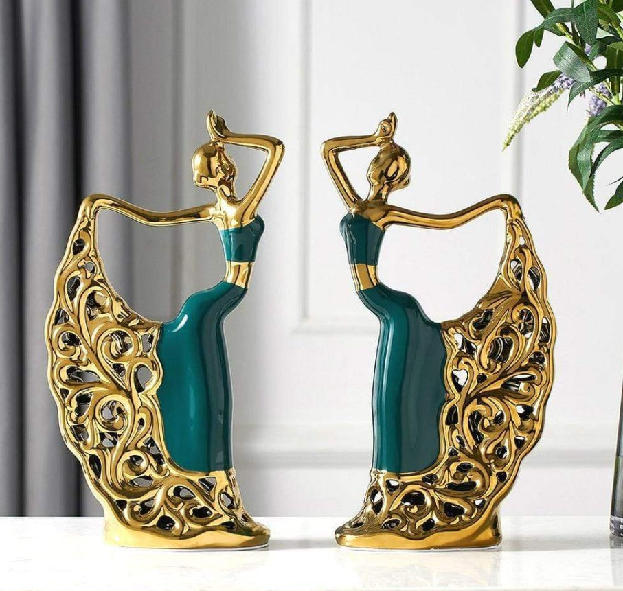 Light Luxury Style Creative Peacock Dancing Girl Artwork Decoration Nordic Desk Resin Decoration Decoration