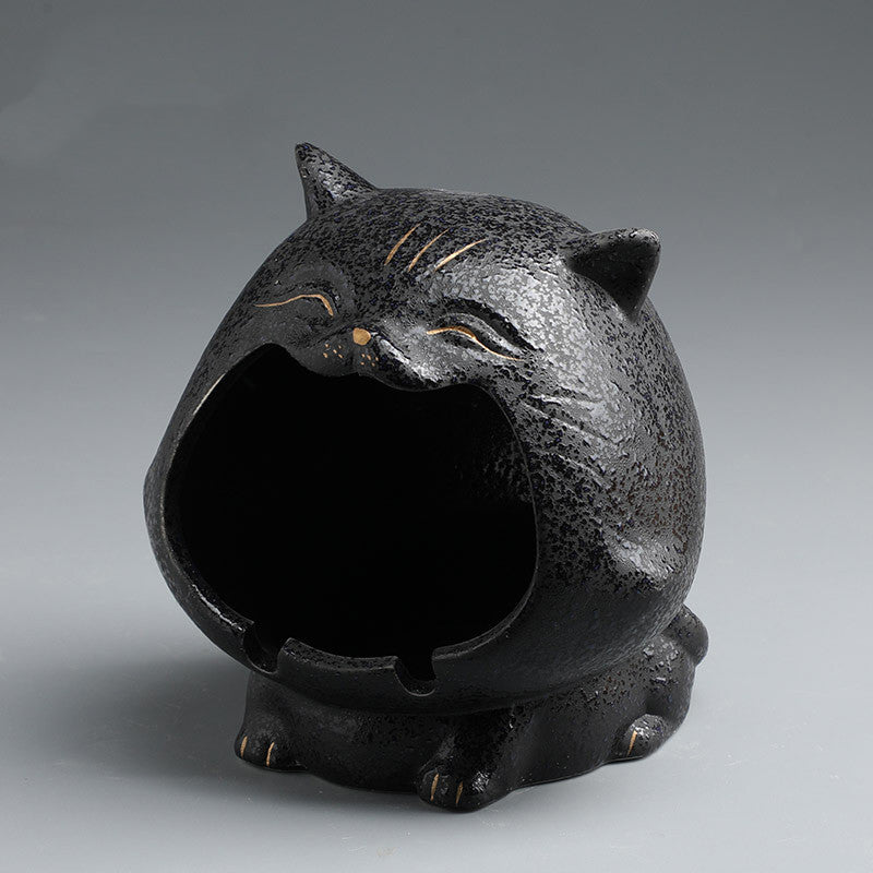 Cartoon Cat Ashtray Cute Creative Ceramic Household Ashtray Personality Trend Car Windproof