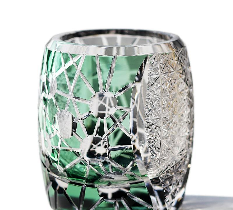🎁 Japanese-style Edo Cut Hand Carved Crystal Glass Whisky Tumbler Mild Luxury Retro (100% off)