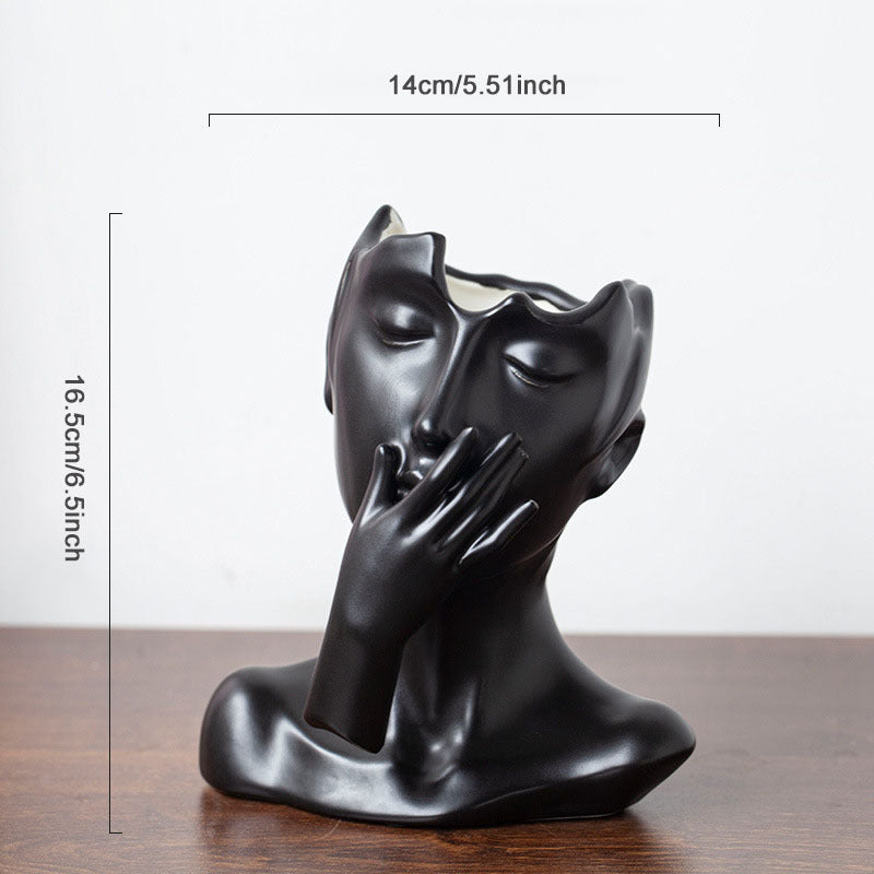 Nordic Ceramic Human Head Abstract Bust Vase