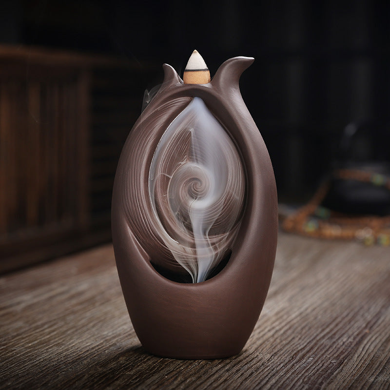 🎁 Ceramic Waterfall Incense Burner Buddha Hand Censer Holder Indoor Smoke Backflow Incense Fountain Buddhist Altar Table Decor (100% off)
