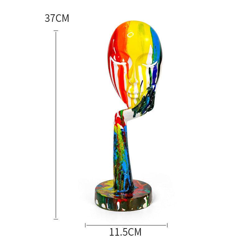 Nordic Creative Resin Craft Abstract Face Mask Home Decoration