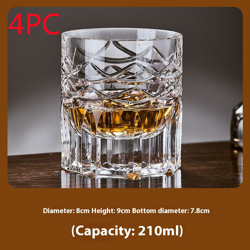 Hand Carved Whiskey Crystal Glasses