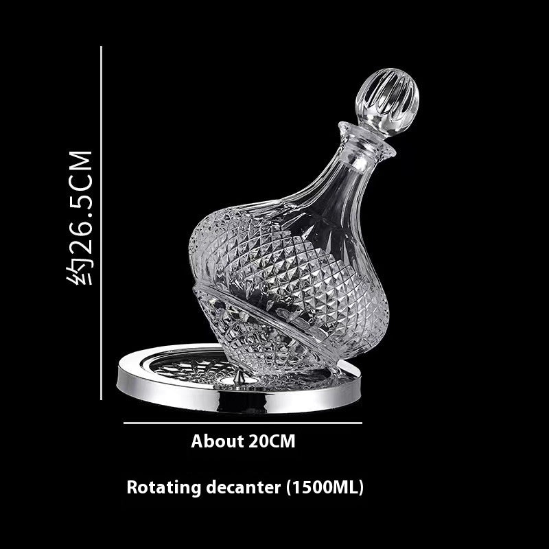 🎁 Good-looking Light Luxury Gold Crystal Household Rotating Gyro Wine Decanter Wine Aerator Mirror Jug Gift Bar Decoration (100% off)