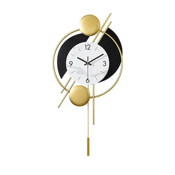 Golden Double Circle Ring Clock 16*28-V Home Decor