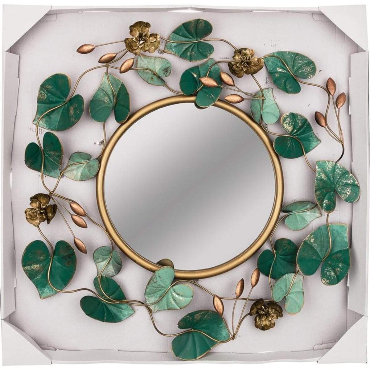 Leaf Mirror green 32*32*2-V Home Decor