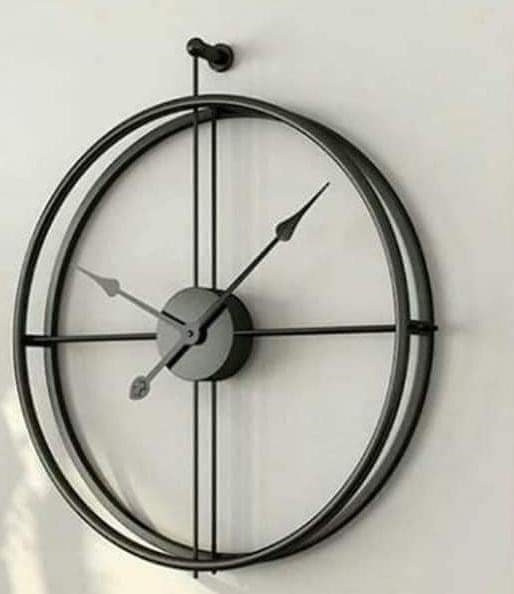 Black Double Piple Clock 24*24-V Home Decor