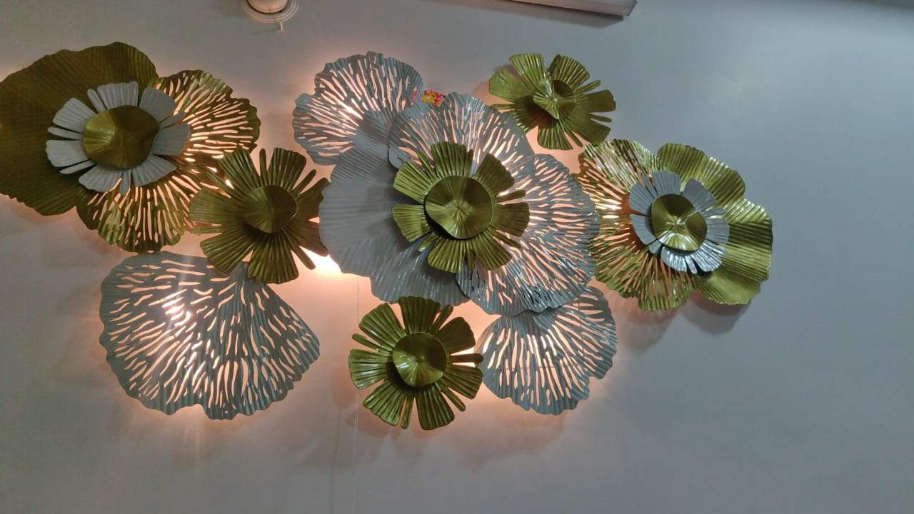 Golden White led Flower 48*24-V Home Decor