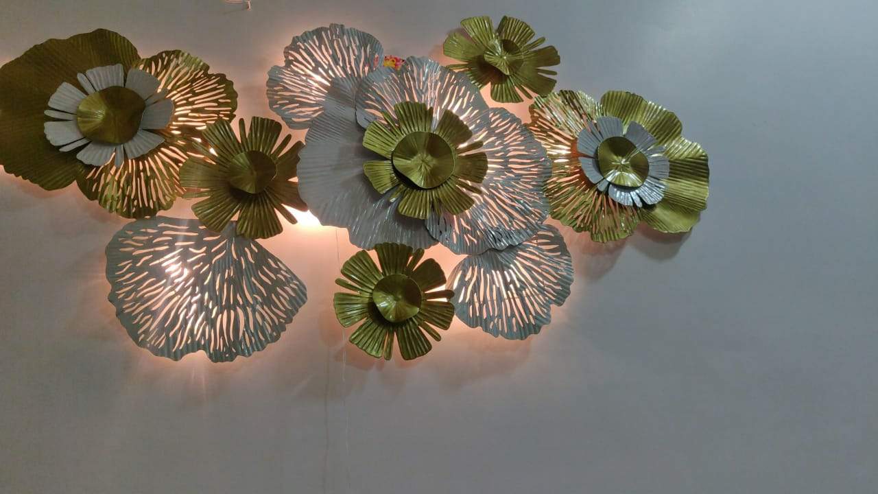 Golden White led Flower 48*24-V Home Decor