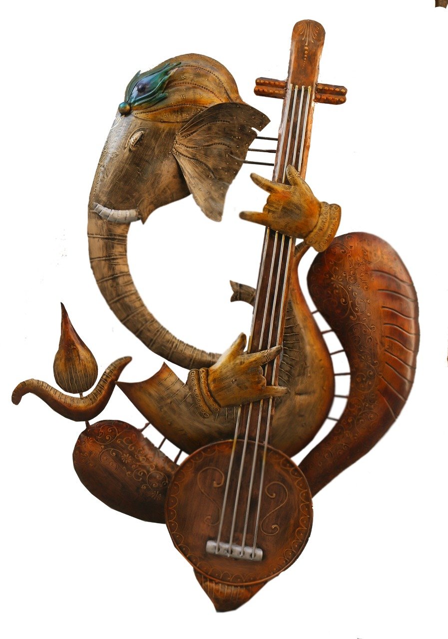 Ganesh with Veena 40*50-V Home Decor