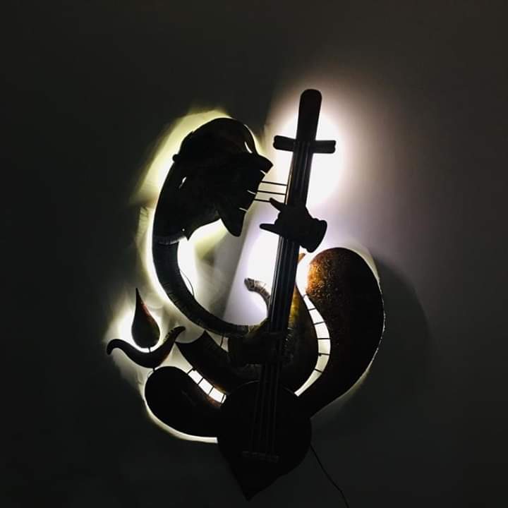 Ganesh with Veena 40*50-V Home Decor
