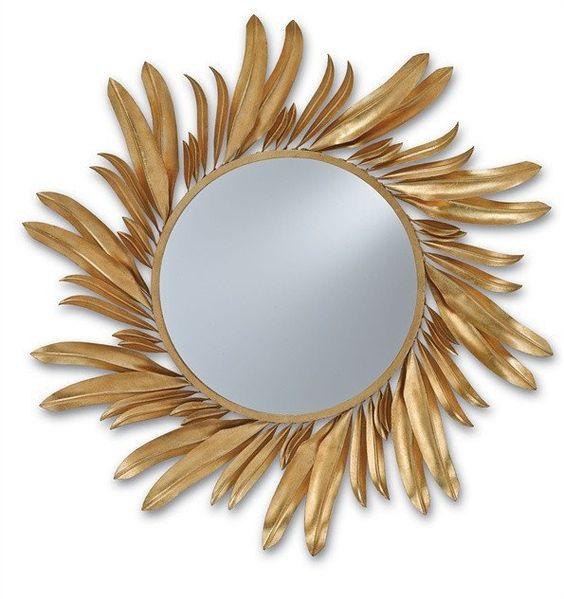 Leaf feather mirror 30*30-V Home Decor