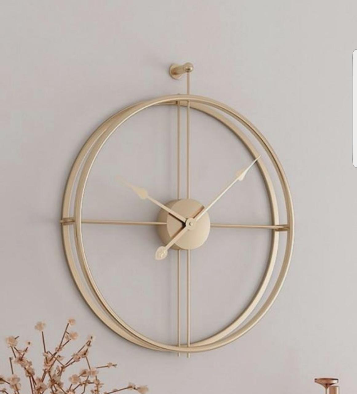 Double pipe golden Clock 30-V Home Decor