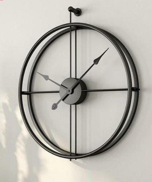 Black double pipe Clock 30*30-V Home Decor
