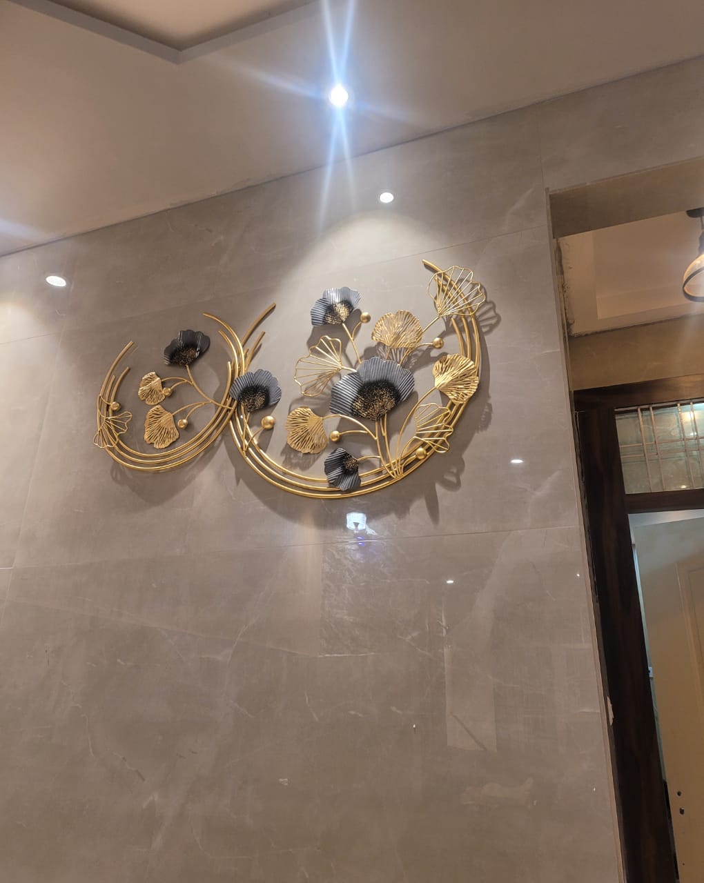 Double moon Ginkgo Ring 48*30-V Home Decor