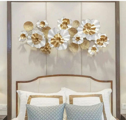Golden White Flower Wall Decor  48*20-V Home Decor