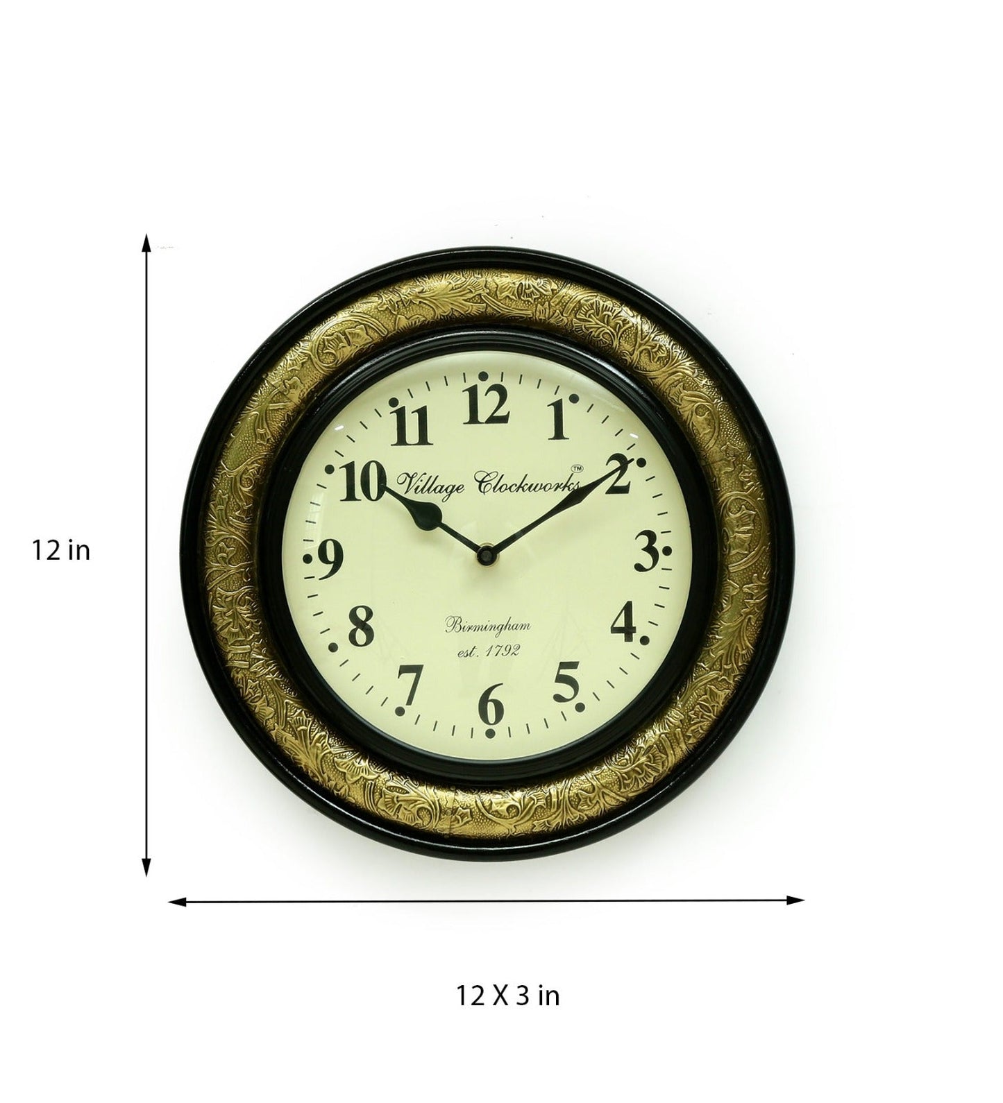 Golden Roman Clock 12-V Home Decor