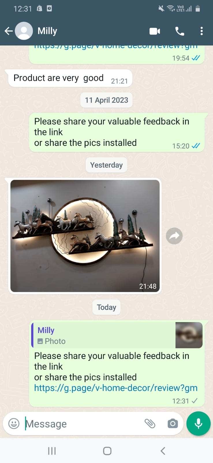 7 running Horse Ring Moon Wall Decor 58*30-V Home Decor