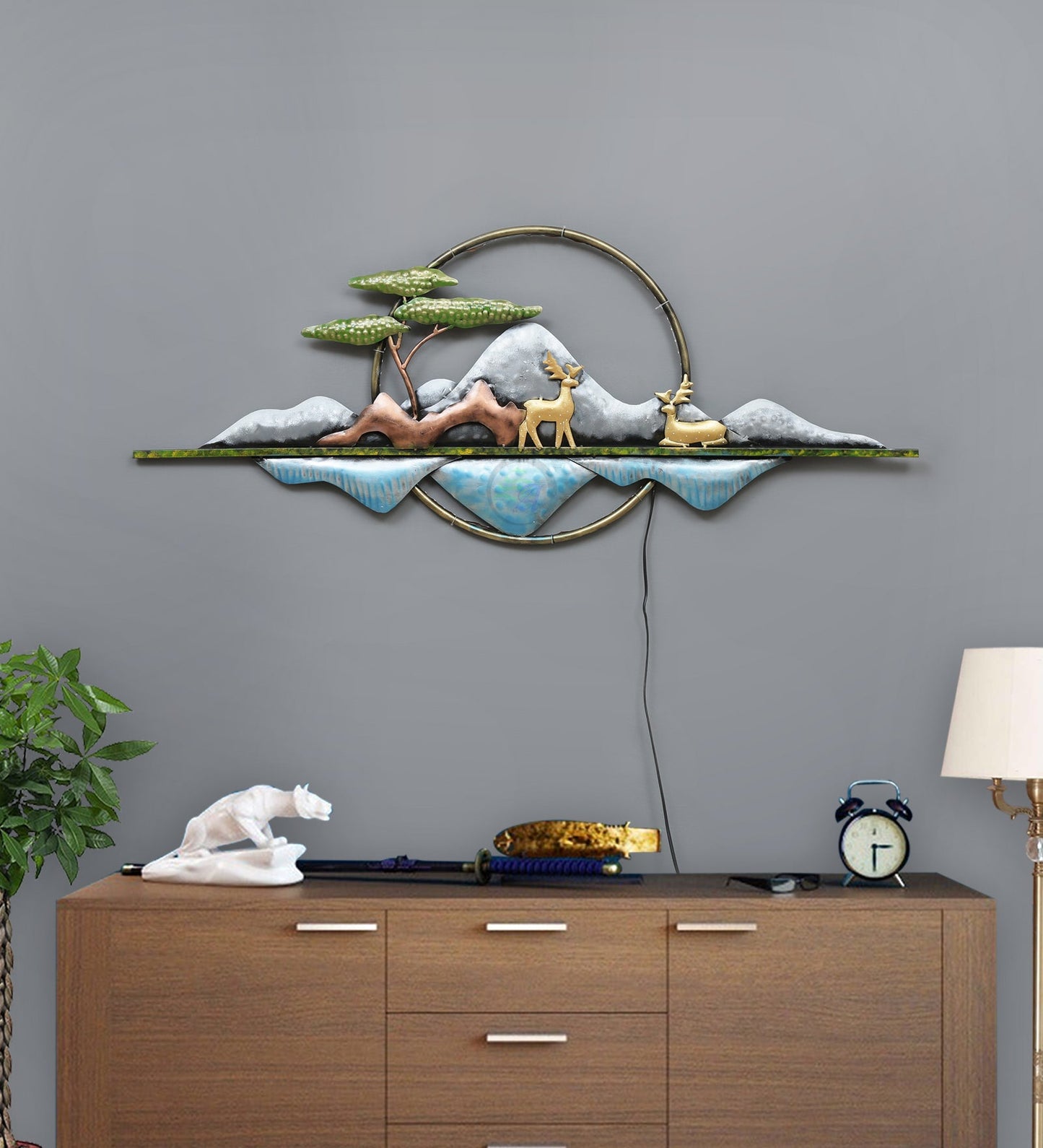 Deers moon Mountain Wall Decor 47*19-V Home Decor