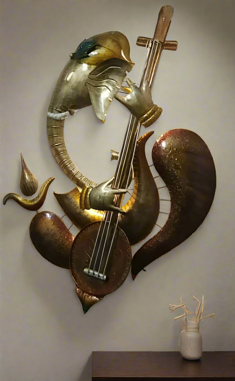 Ganesh with Veena 40*50-V Home Decor