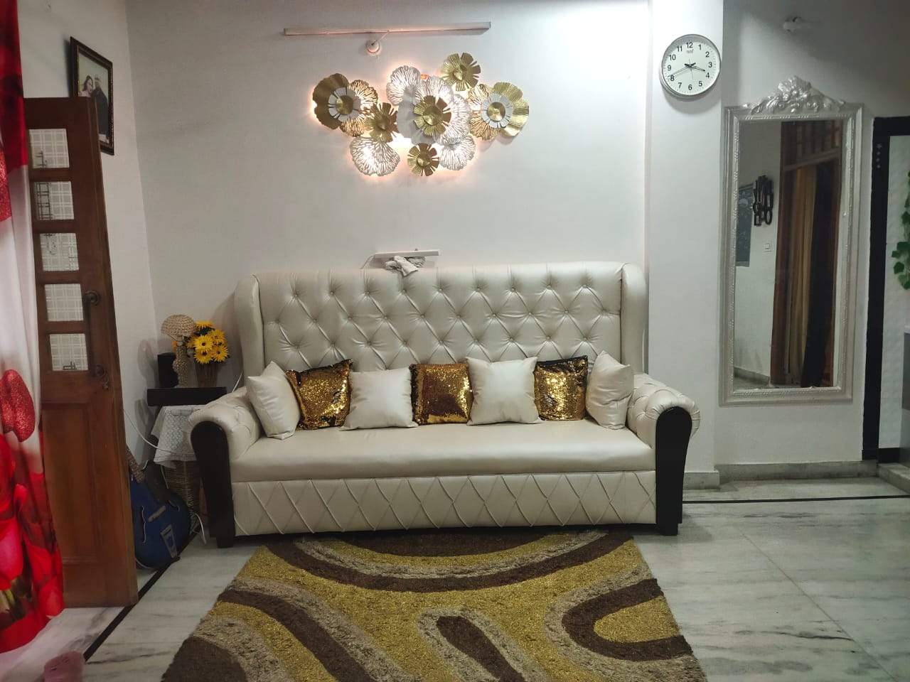 Golden White led Flower 48*24-V Home Decor