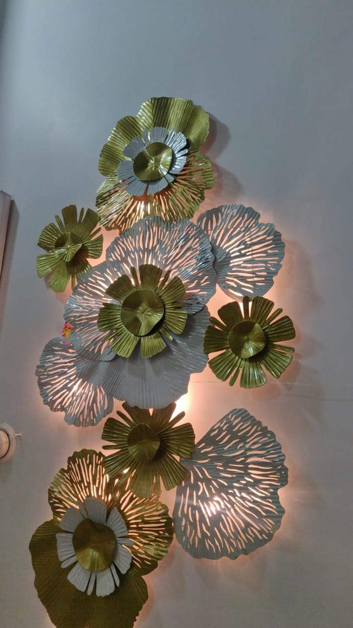 Golden White led Flower 48*24-V Home Decor