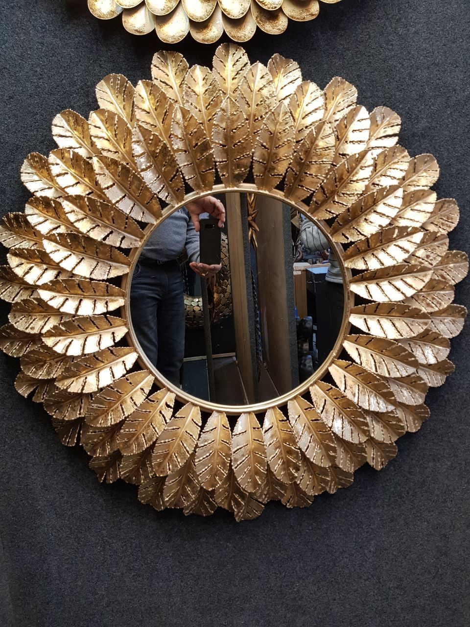 Leaf mirror 30*30-V Home Decor