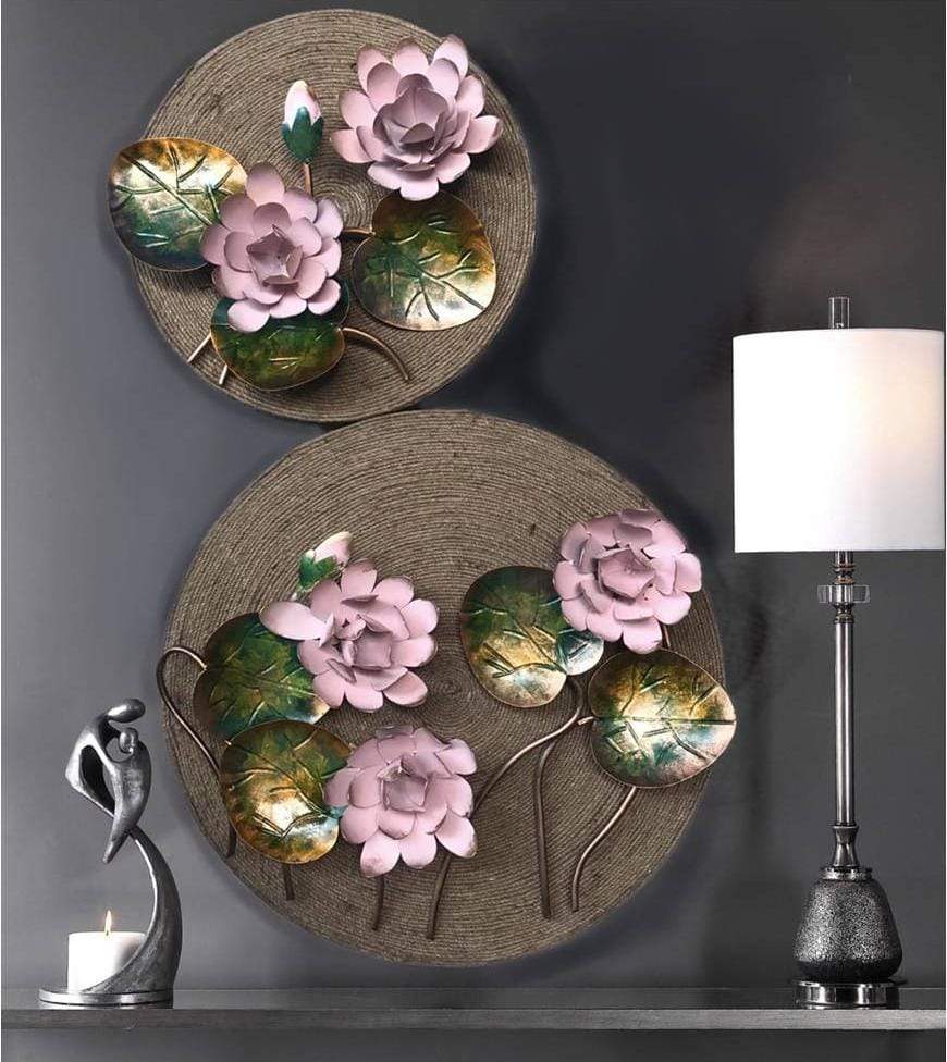 Lotus Flower Plates Wall Decor 18*24-V Home Decor