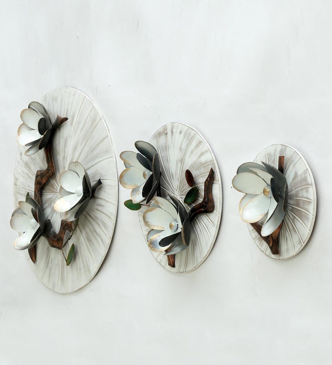 Flower Plates Set 3 Wall Decor 24*15*10-V Home Decor