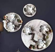 Flower Plates Set 3 Wall Decor 24*15*10-V Home Decor