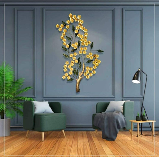 Golden  Flowers Tree 52*3*30-V Home Decor