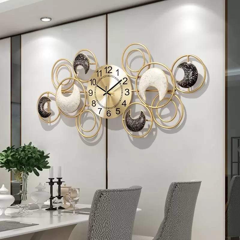 Moon Ring Clock 47*2*22-V Home Decor