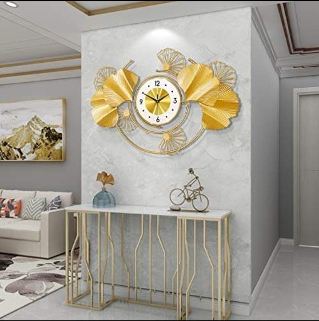 Ginkgo Lily Wall Clock 36*24-V Home Decor
