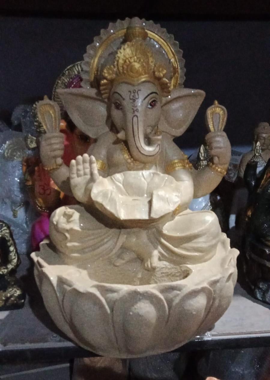 Small Fiber Ganesh Fountain 14*24-V Home Decor