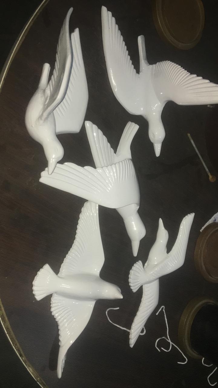 Aluminium Birds wall Decor white 8*11-V Home Decor