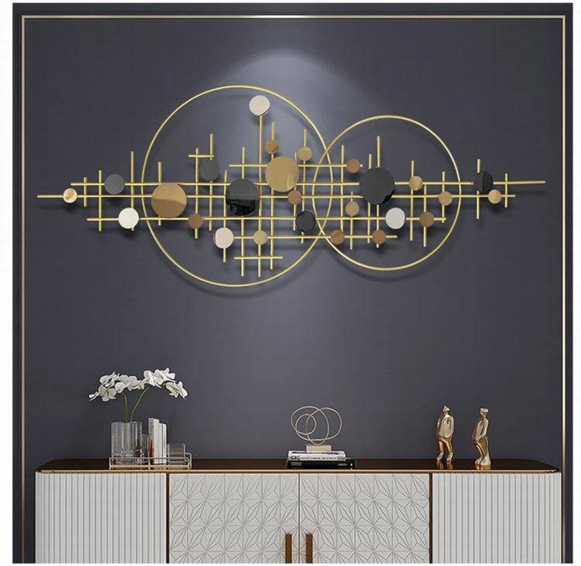 Mesh With Circle Background 55*22-V Home Decor