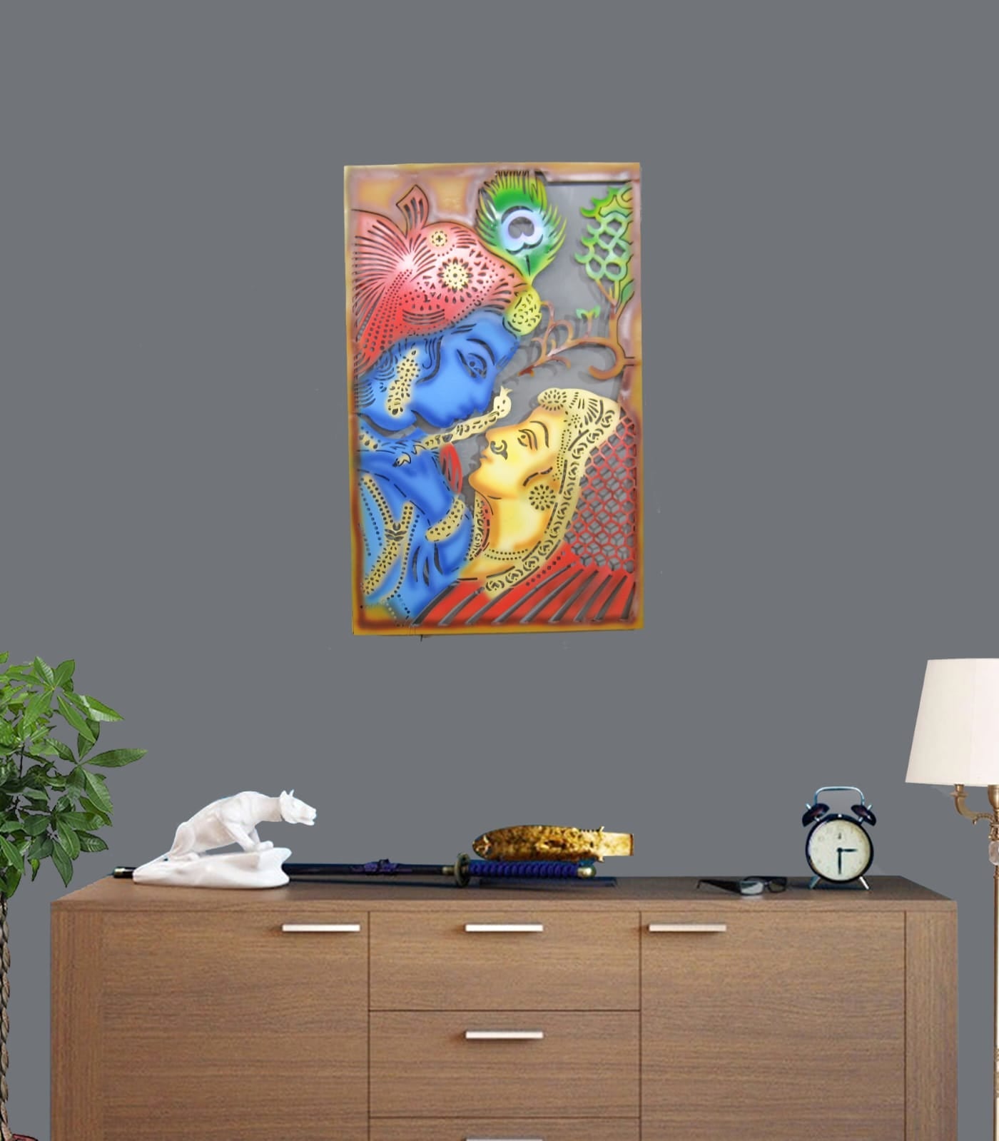 Radha Krishna Frame small 19*29-V Home Decor