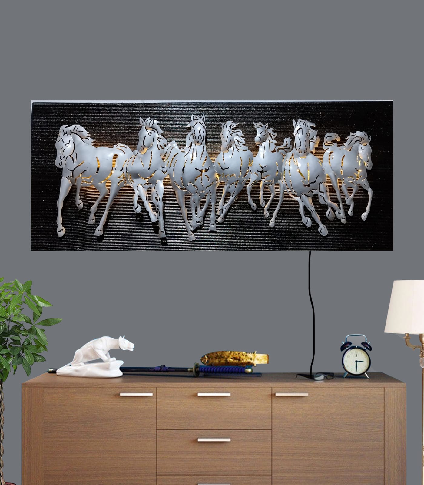 Silver Horse Panel 20*3*48-V Home Decor