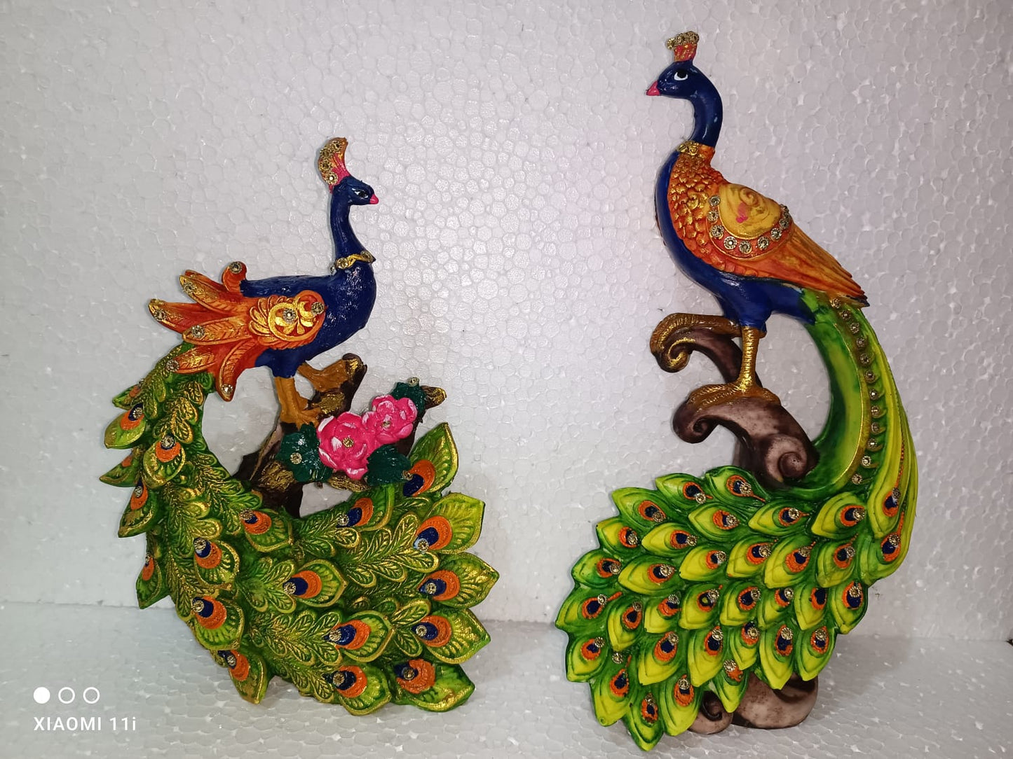 Polyresin Peacock Table Decor 9*11-V Home Decor