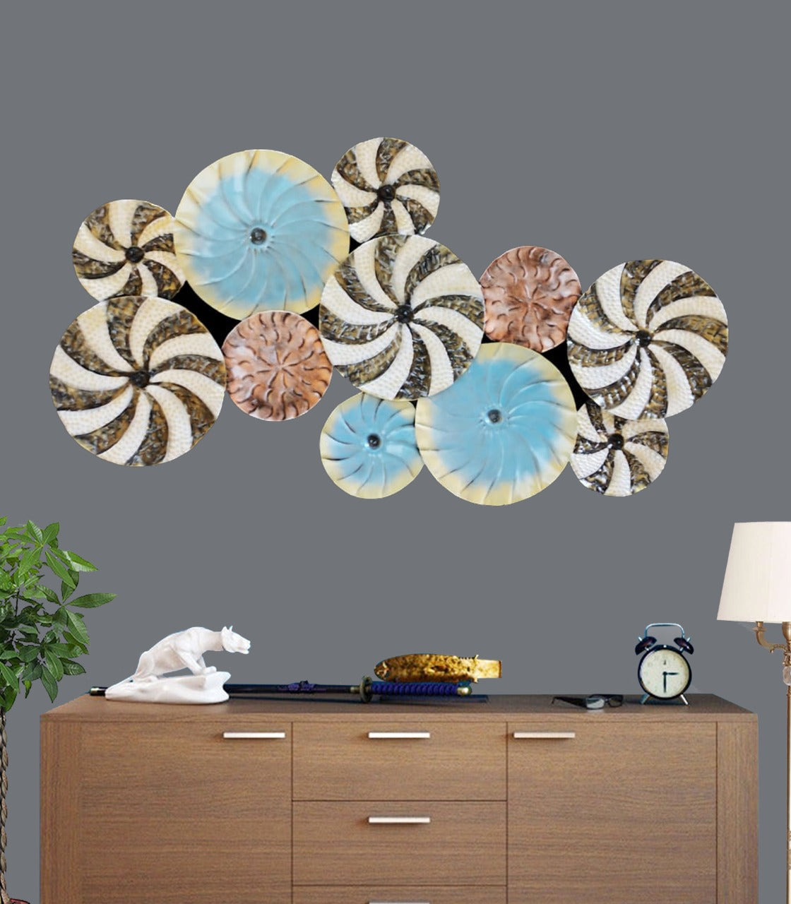 Multiple Circle With Multiple Colour Wall Decor 28*50-V Home Decor