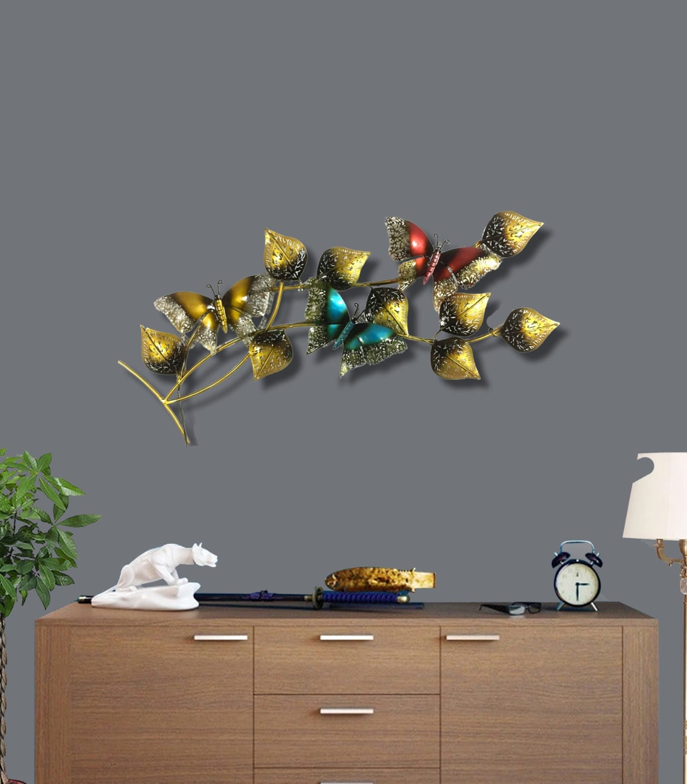 Multicolour Butterfly Wall Hanging 18*2*41-V Home Decor