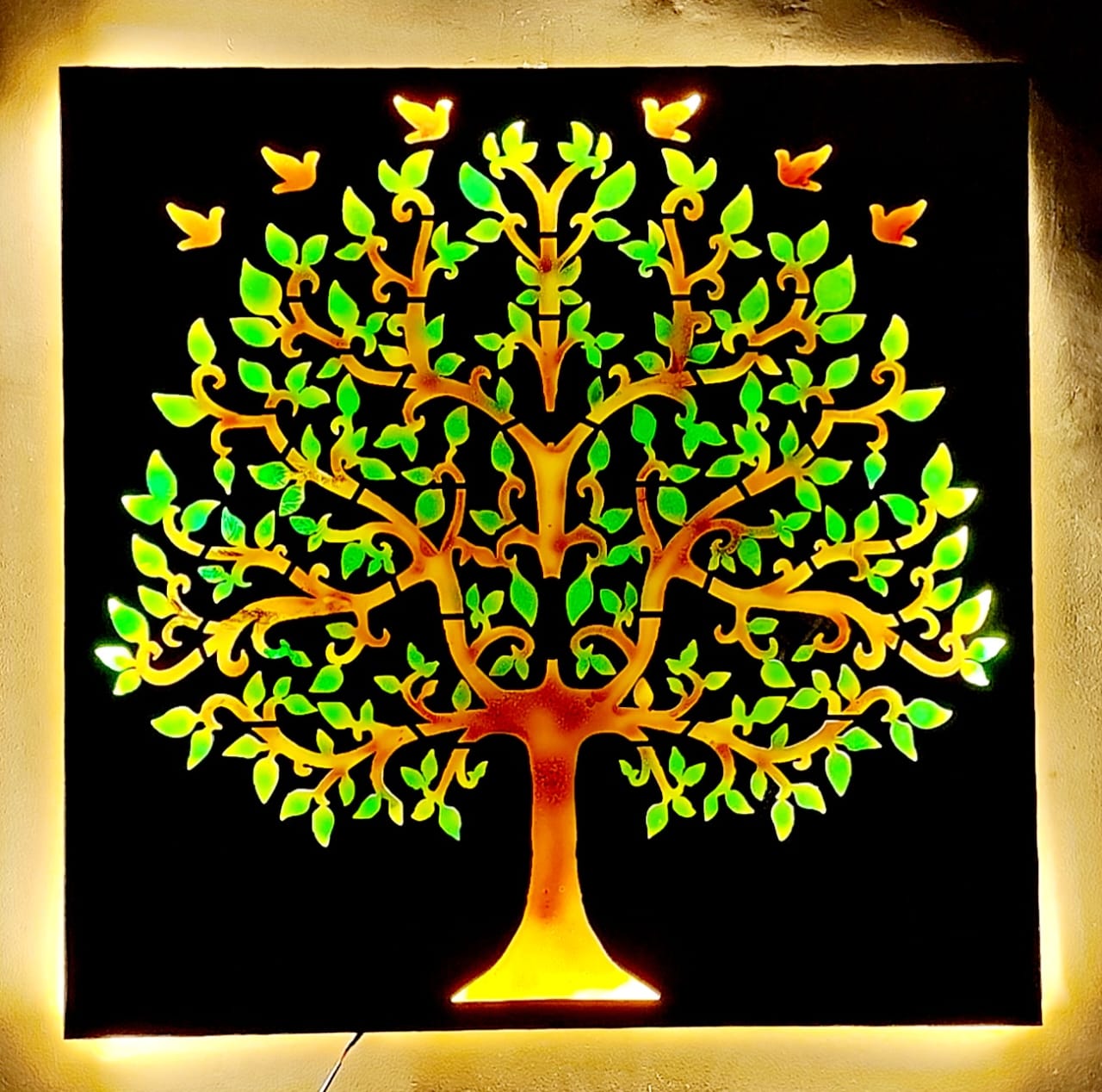 Tree With Birds 30*30*2-V Home Decor