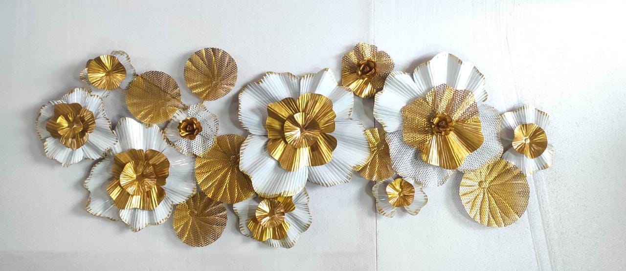 Golden White Flower Wall Decor 48*20-V Home Decor