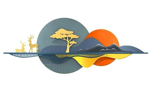 Mountain Deer Sun Set Wall Decor 52*20-V Home Decor