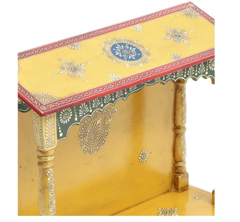Wooden Yellow Mandir 6*19*16-V Home Decor